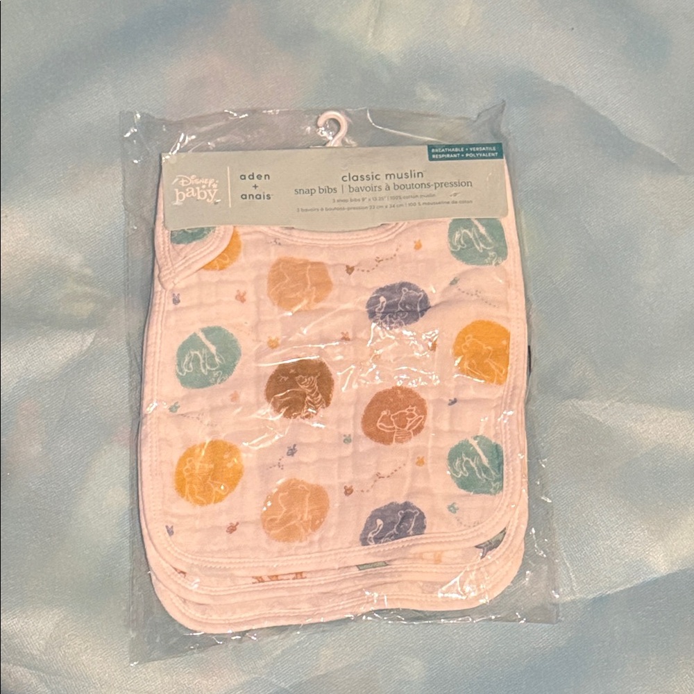 aden + anais Muslin Snap Bibs with Colorful Circles - NEW *